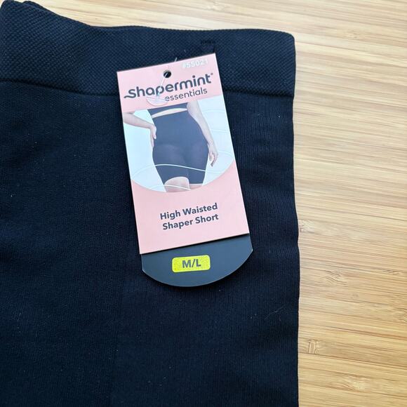 Shapermint Black Medium Large High Waisted Shaper Shorts 55021 Shapewear Light - Picture 6 of 9